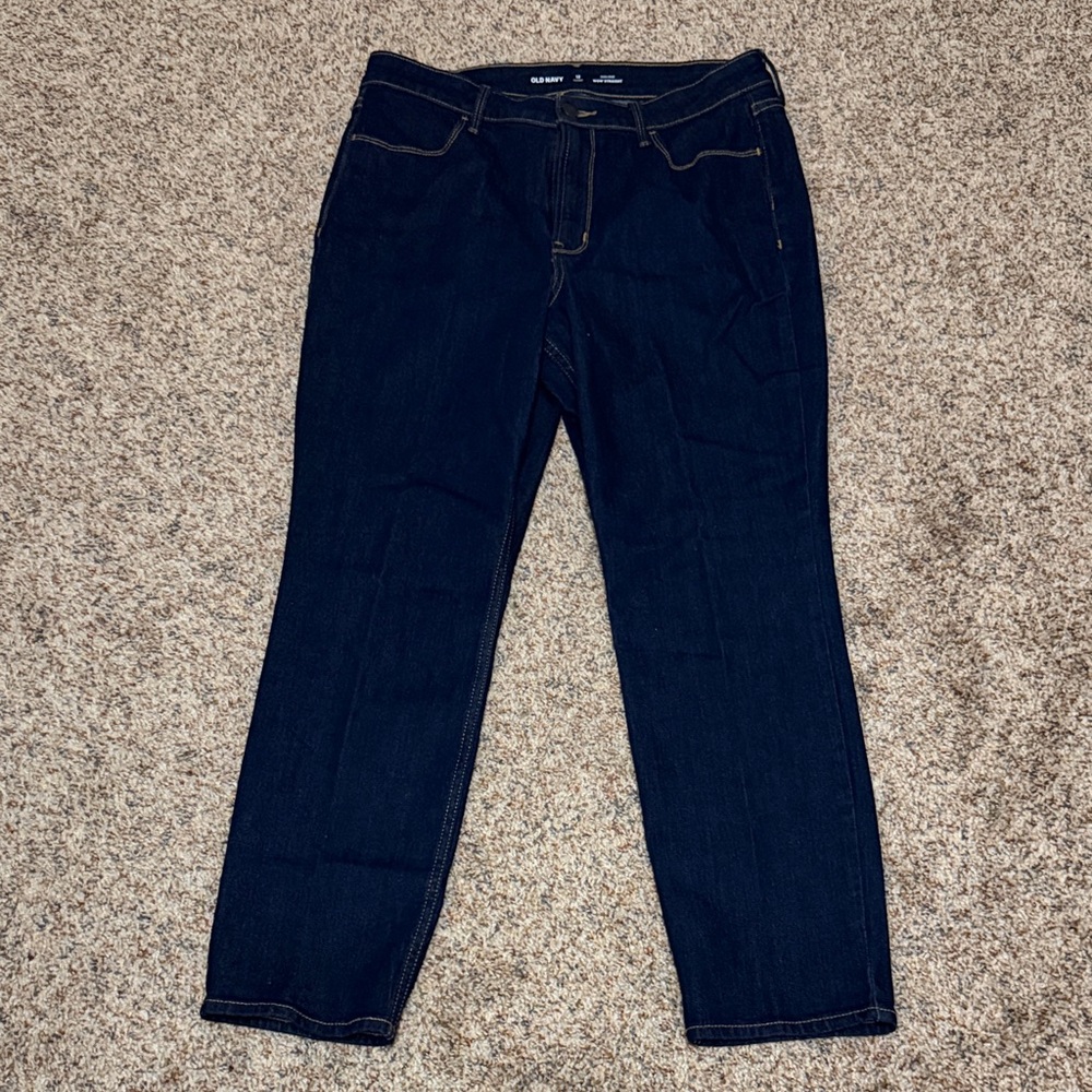 Old Navy Dark Blue Straight Leg Jeans 12 Short